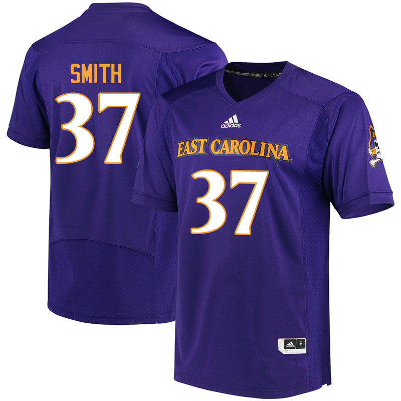 Men #37 Xavier Smith ECU Pirates College Football Jerseys Sale-Purple